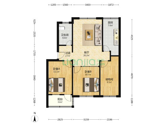 新华小区西区 2室1厅1卫 84平方