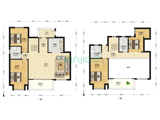 昱澜山 4室1厅3卫 177平方