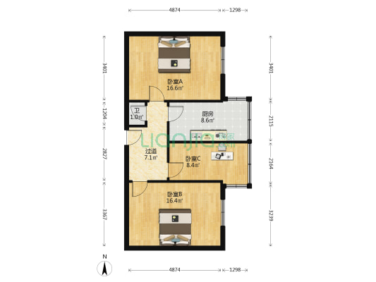 建材小区 3室0厅1卫 72平方