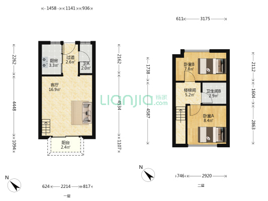 北大资源·公馆1898 2室1厅2卫 51平方
