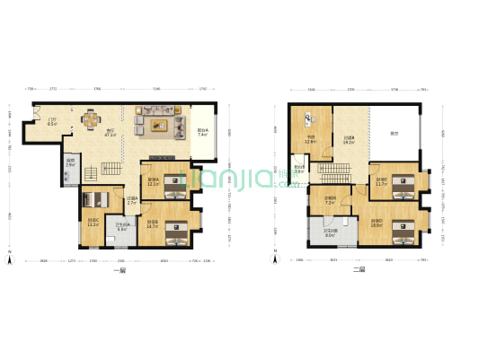祥瑞东方大厦 6室1厅2卫 203平方