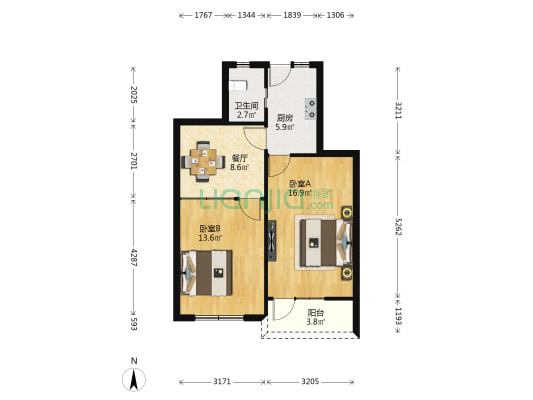 陆家宅 2室1厅1卫 59平方