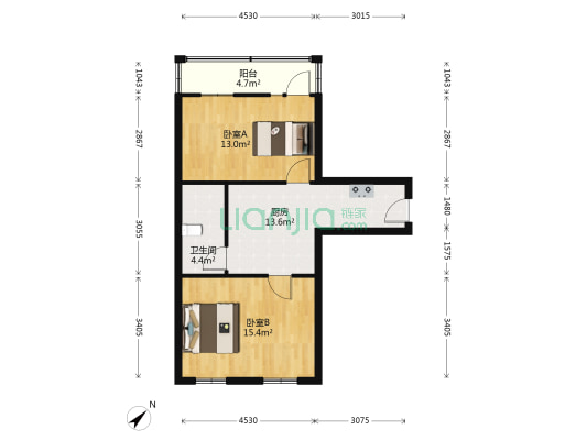 陶瓷场小区 2室0厅1卫 65平方
