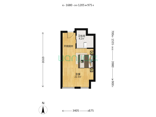 中金大厦 1室0厅1卫 41平方