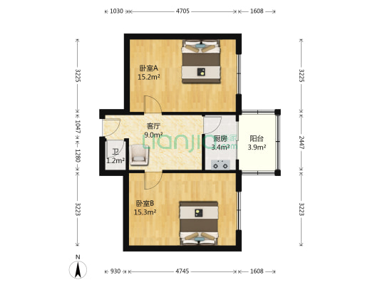 五叙街 2室1厅1卫 60平方
