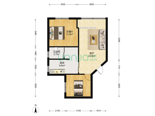 安庆石化菱北生活区 2室1厅1卫 69平方