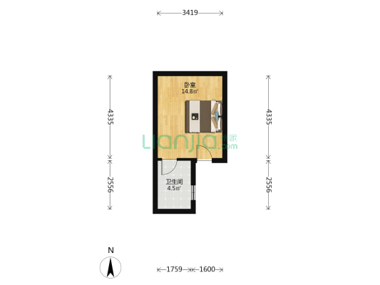 寿荫里 1室0厅1卫 19平方