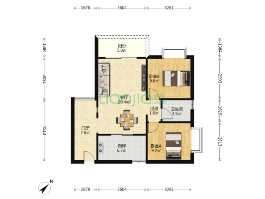 小河春苑 2室1厅1卫 79平方