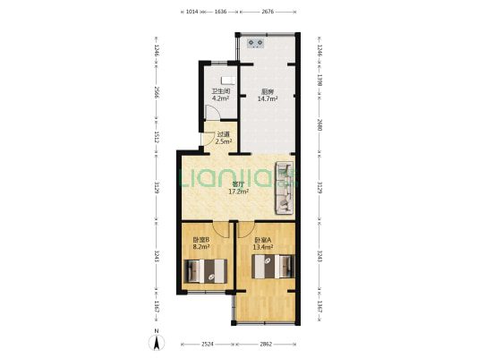 文礼小区 2室1厅1卫 72平方