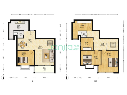 兴业豪苑 5室2厅2卫 143平方