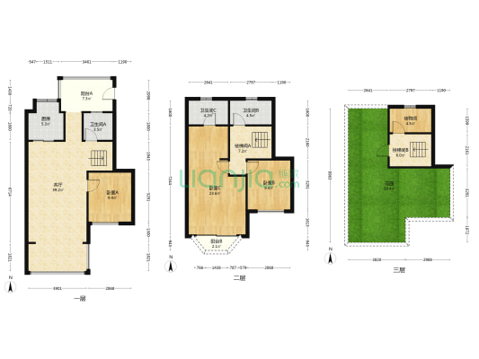 万锦城四期 3室1厅3卫 95平方