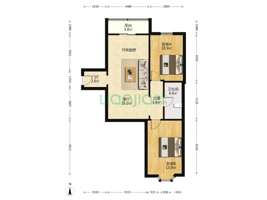 嘉汇园 2室1厅1卫 88平方