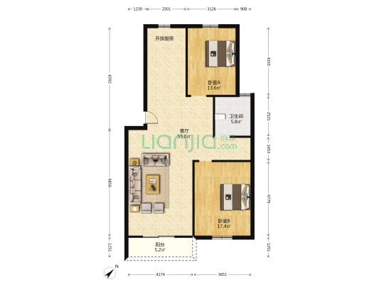 范公供销社区 2室1厅1卫 110平方