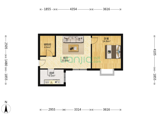 金地公寓 1室1厅0卫 69平方