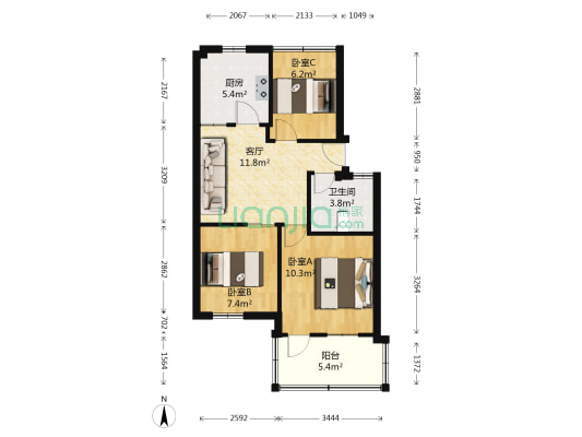 下菱新村 3室1厅1卫 61平方