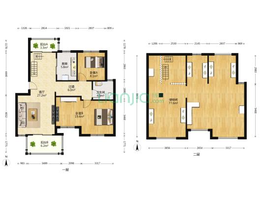 莱卡小镇-东区 2室1厅1卫 90平方