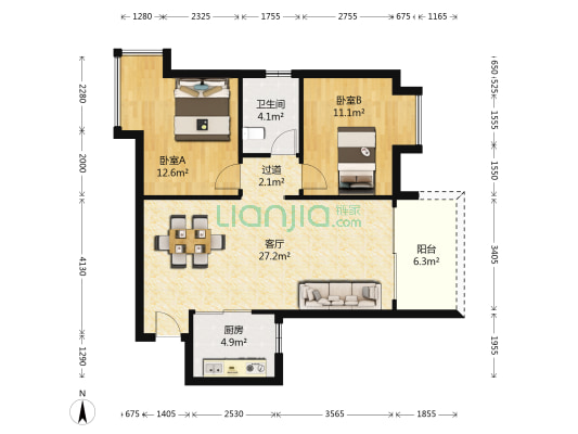 君源御湖城 2室1厅1卫 79平方