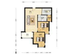 南向两居室  集中供暖 带装修-涿州天伦湾嘉园户型图