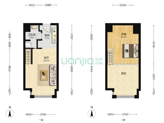 远洋春秋里 1室1厅1卫 50平方