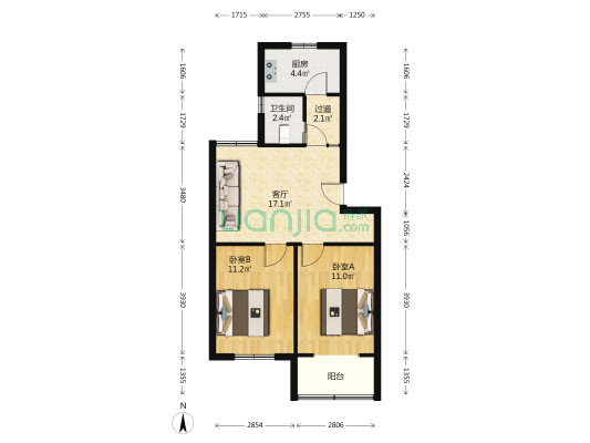 珍珠园一村 2室1厅1卫 67平方