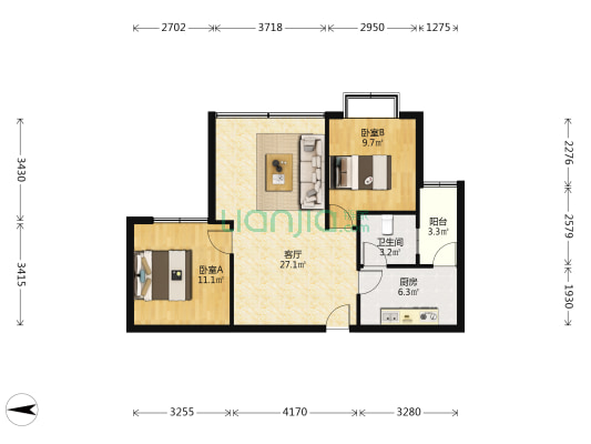 文教厂小区 2室1厅1卫 82平方