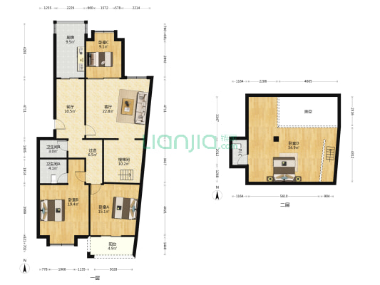 龙凤苑1 4室2厅3卫 133平方