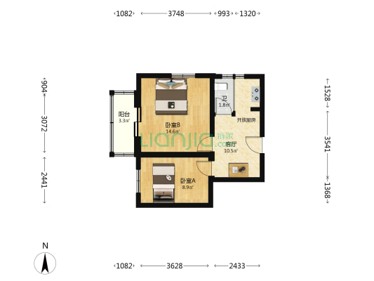 安宁庄后街15号院 2室1厅1卫 50平方