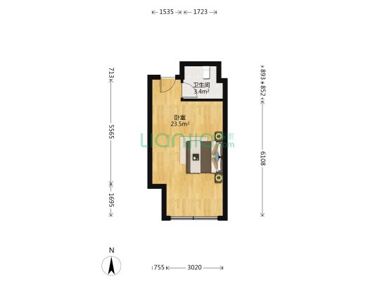 未来漫城 1室0厅1卫 44平方