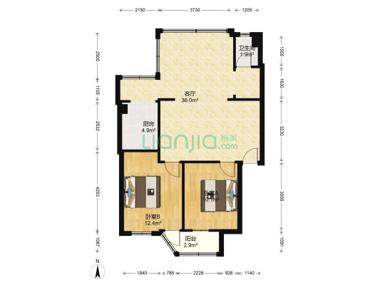 交管所宿舍 2室1厅1卫 82平方