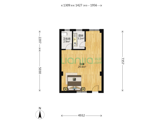 海玉小区 1室0厅1卫 48平方