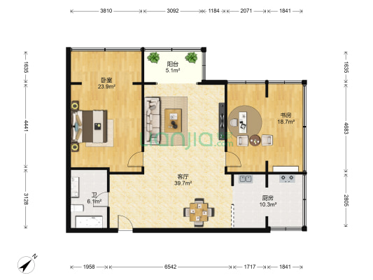 君和大厦 2室1厅1卫 160平方