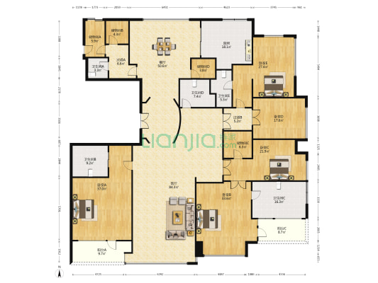 玉兰花园一期 5室2厅5卫 475平方