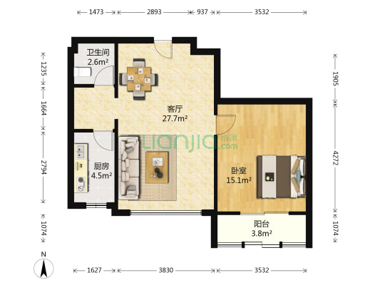 阳光家园（旅顺开发区） 1室1厅1卫 72平方