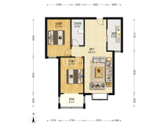 可商贷款，可公积金贷款。正规朝南两居室，-涿州水岸花城户型图