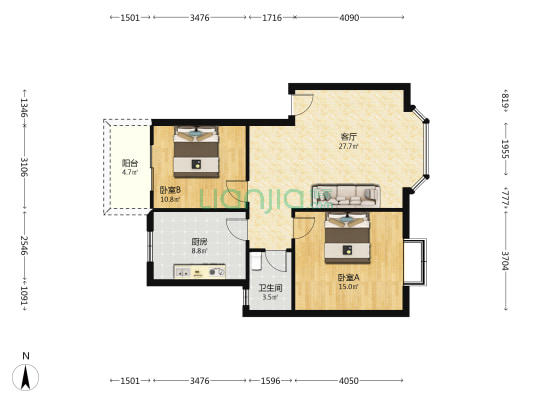 星火巷47号 2室1厅1卫 85平方