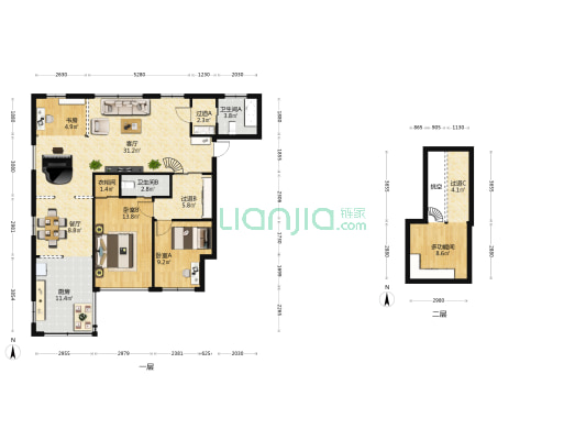 人民中路 4室2厅2卫 94平方
