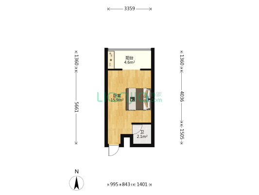 荣府天域 1室0厅1卫 30平方