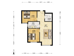 高铁新干线 2室1厅 南-涿州高铁新干线户型图