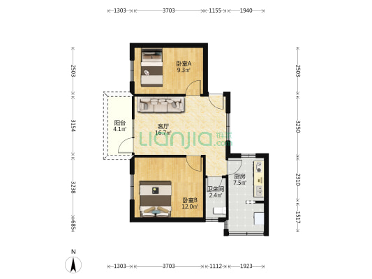 西龙须巷5号 2室1厅1卫 59平方