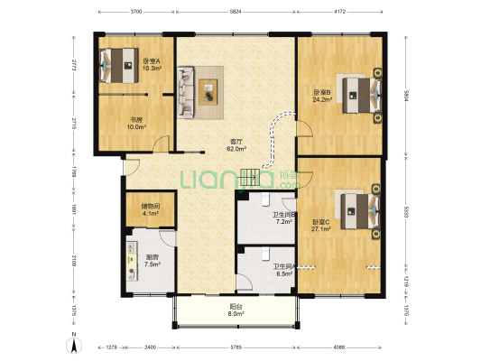 湖南路二段87号 4室1厅2卫 196平方