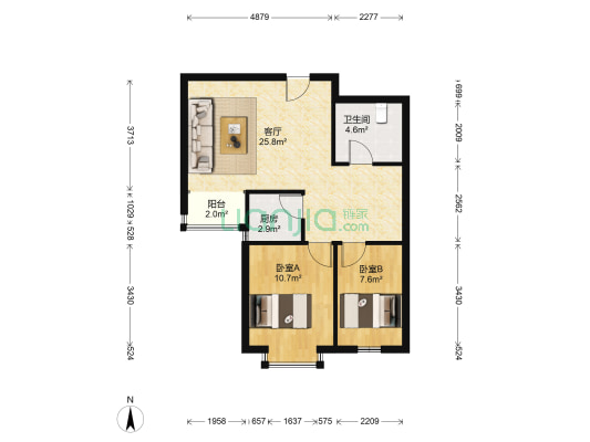 恒益馨苑 2室1厅1卫 70平方