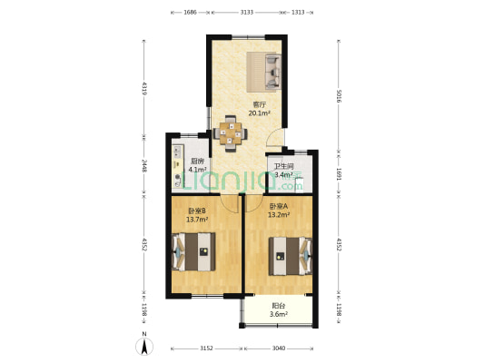 淞南一村 2室1厅1卫 71平方