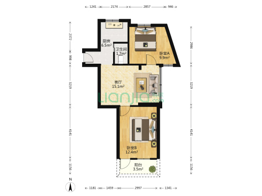 中埔头 2室1厅1卫 61平方