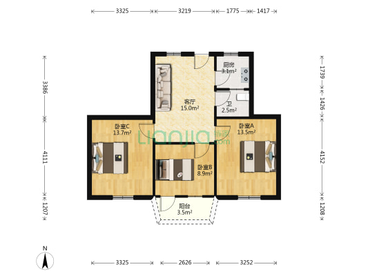 西河路240号 3室1厅1卫 72平方