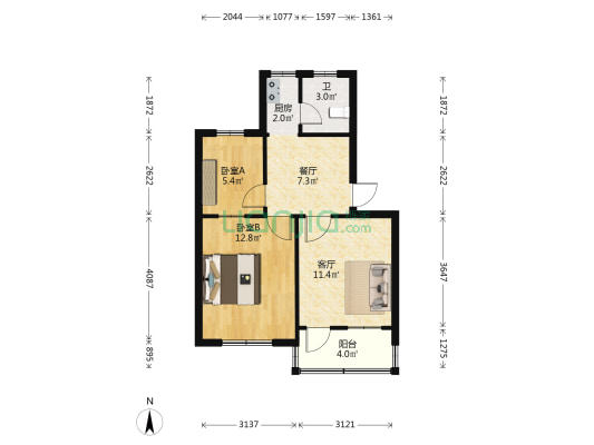 棉纺厂小区 2室2厅1卫 62平方