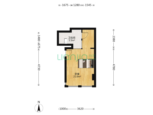 浙商大厦 1室0厅1卫 42平方