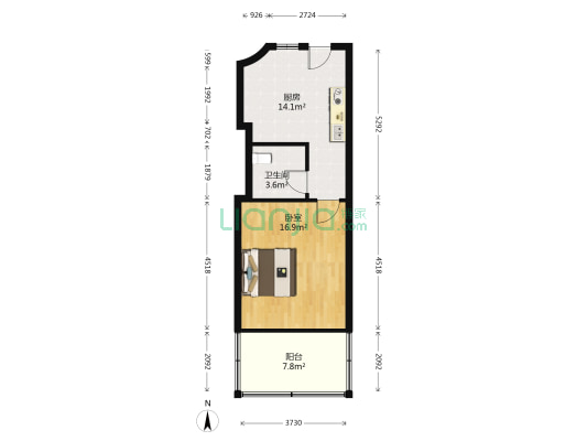 洛隆路373号 1室0厅1卫 56平方