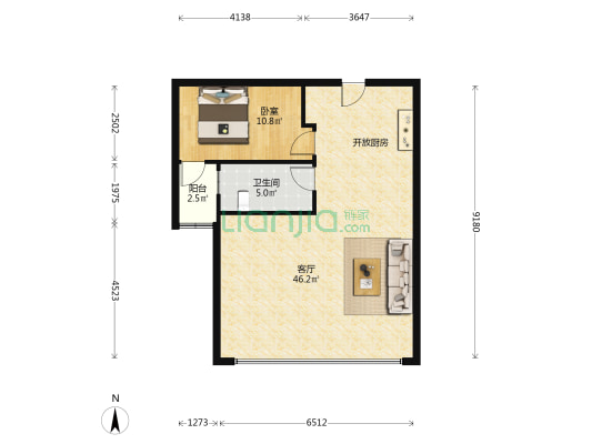 碧桂园中央半岛壹湾汇 1室1厅1卫 102平方