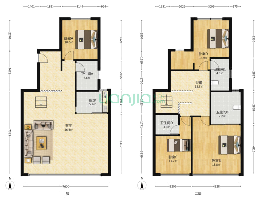 龙湖九里熙上 4室1厅4卫 362平方