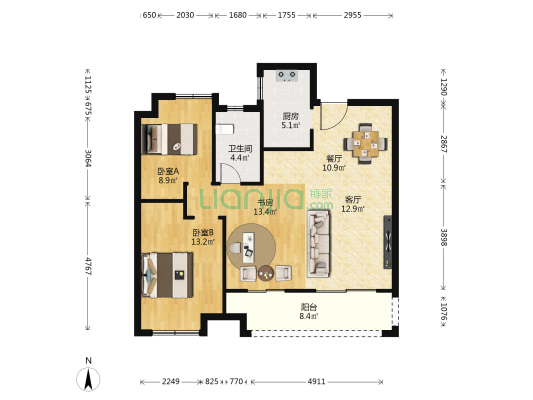 复地上河印巷 3室2厅1卫 98平方
